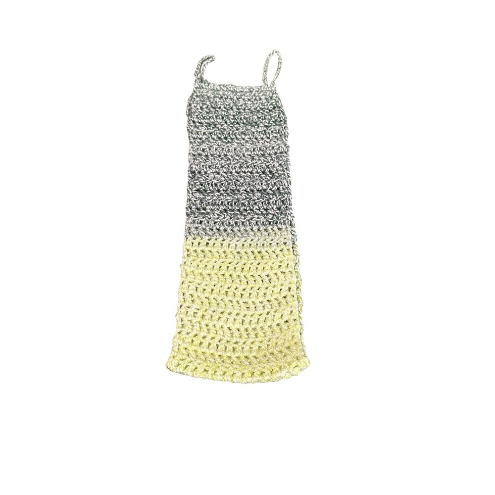 NEW handmade crochet hanging toilet paper roll holder holds 2-3 rolls green